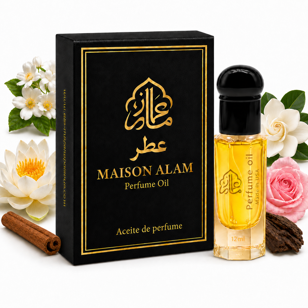 Maison Alam Jannatul Firdaus Attar Oil, Arabic Perfume Oil for Men & Women | Alcohol Free, Long Lasting 12ml Roll On Perfume Oil with Fresh Green Floral, Jasmine, Rose & Woody Notes, Eau De Perfume Oil