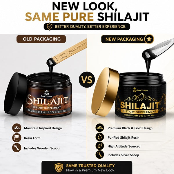 Cozy Tropics Pure Himalayan Shilajit Resin 30g, Gold Grade Natural Mineral Resin with Fulvic Acid & 85+ Trace Minerals, Easy Mix Daily Routine for Men & Women, Comes with a Spoon