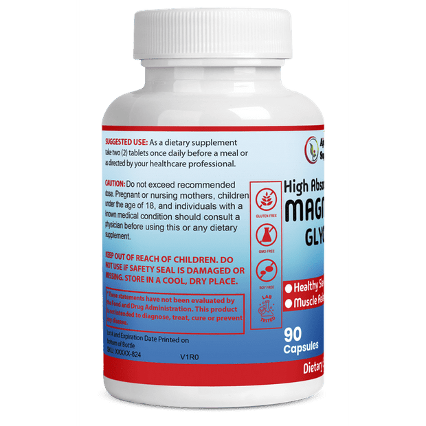 Magnesium Supplement - Supports Muscle Relaxation, Nerves, & Energy - Stress Relief, High Absorption Magnesium Glycinate, 90ct
