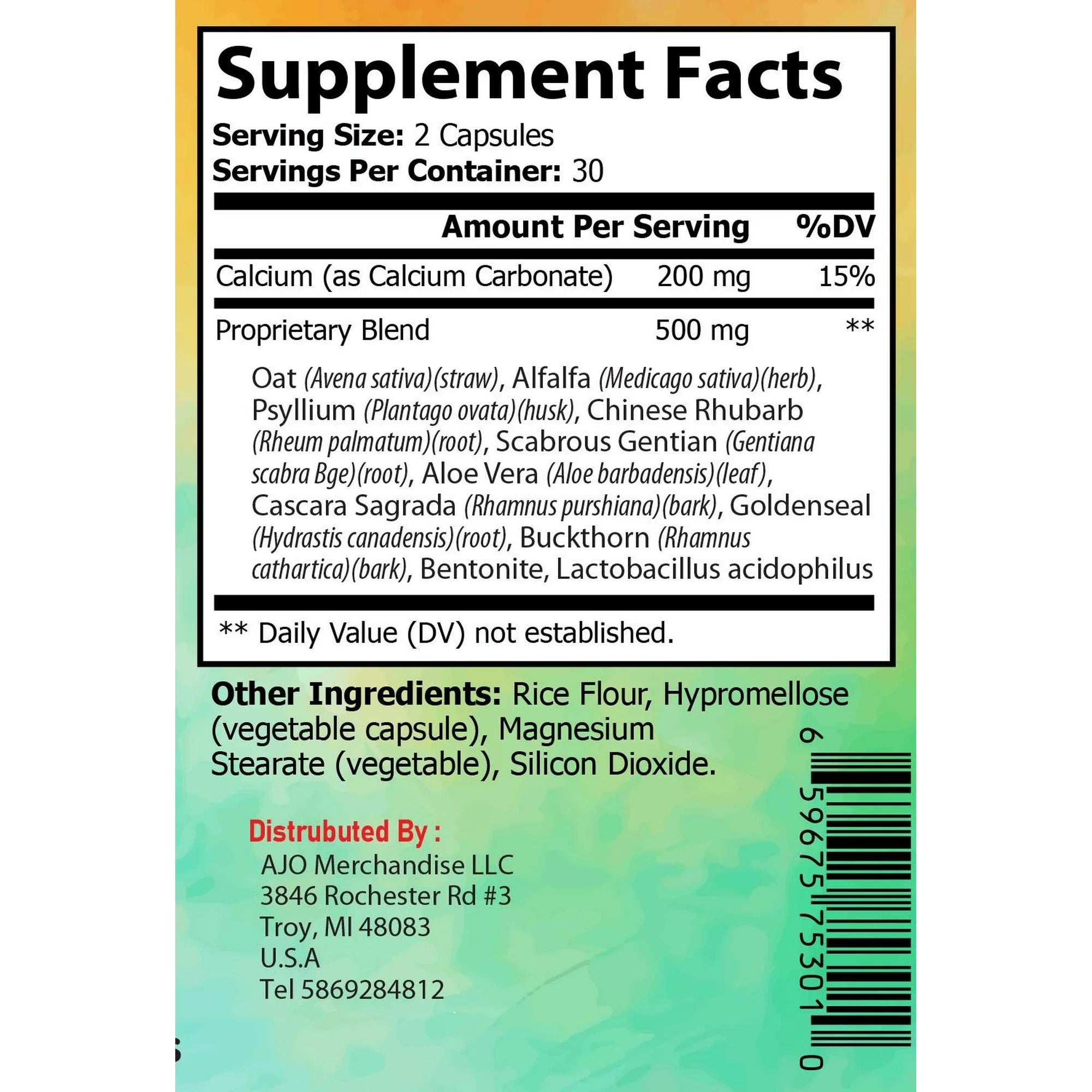 15 Day Cleanse, Advanced Gut Detox for Women & Men, Supports Digestion & Boosts Energy, 60 Capsules for Quick Results.