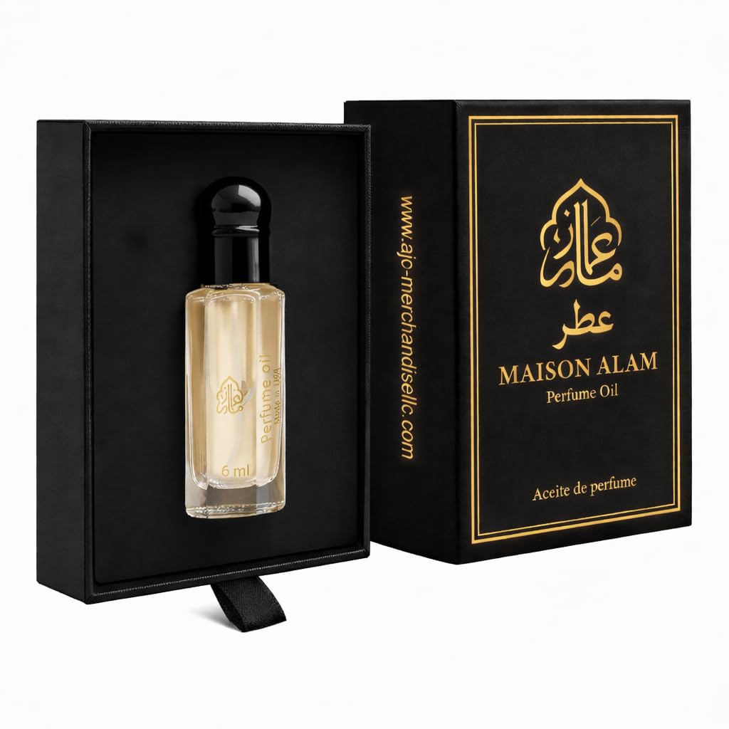 "Maison Alam Roselina Elixir Eau De Parfum Oil for Women, Long Lasting Alcohol-Free Fragrance Oil, Rose and Vanilla Cashmere Wood Scent, Dubai-Sourced Oil with Roller and Dab Stick, 6ml (0.20 oz)"