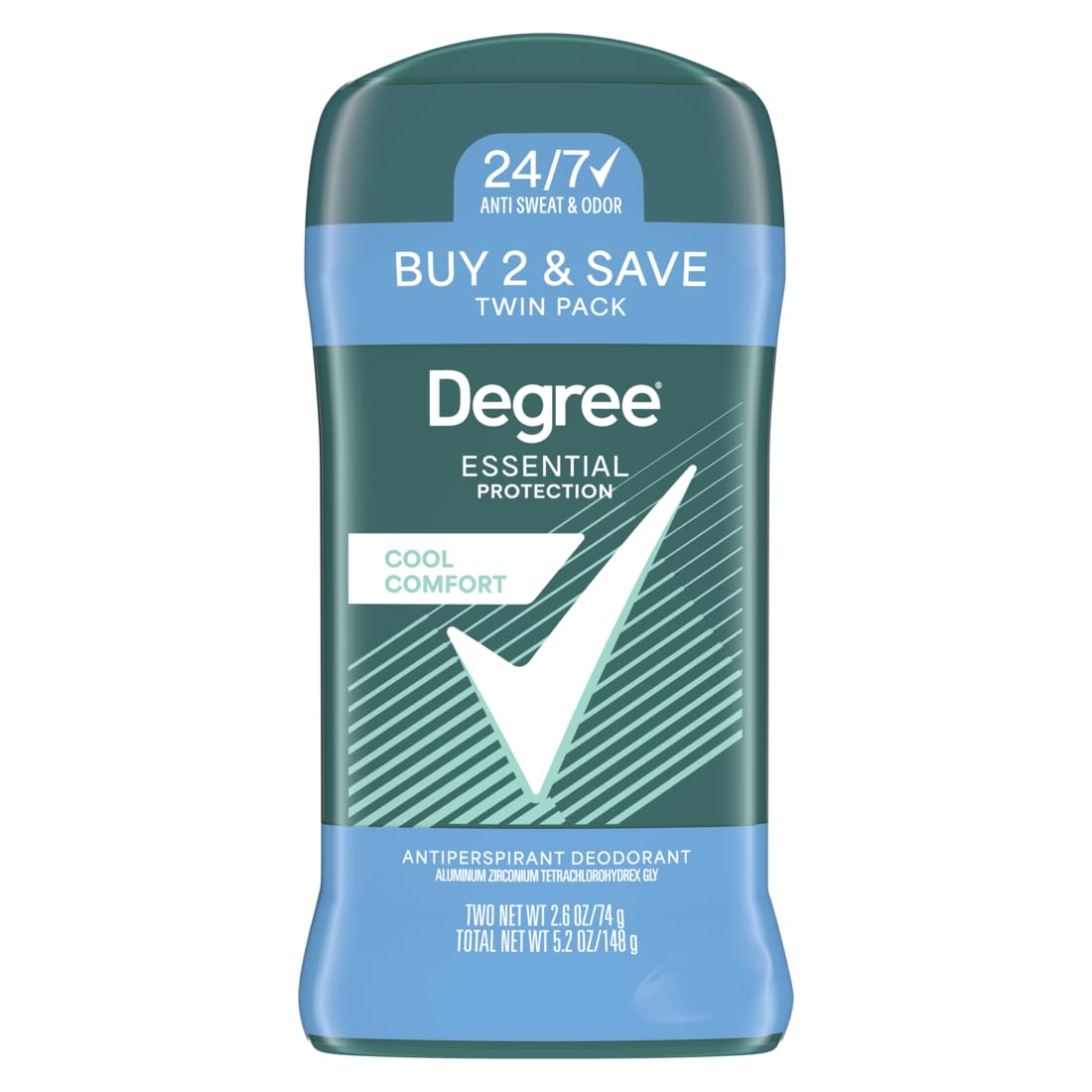 Degree Men Antiperspirant Deodorant, Cool Rush, Twin Pack, 2.7 oz
