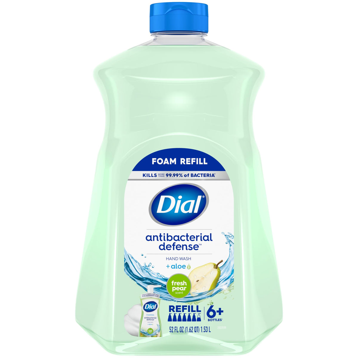 Dial Antibacterial Foaming Hand Wash Refill, Spring Water, 30 Ounce (Pack of 2)