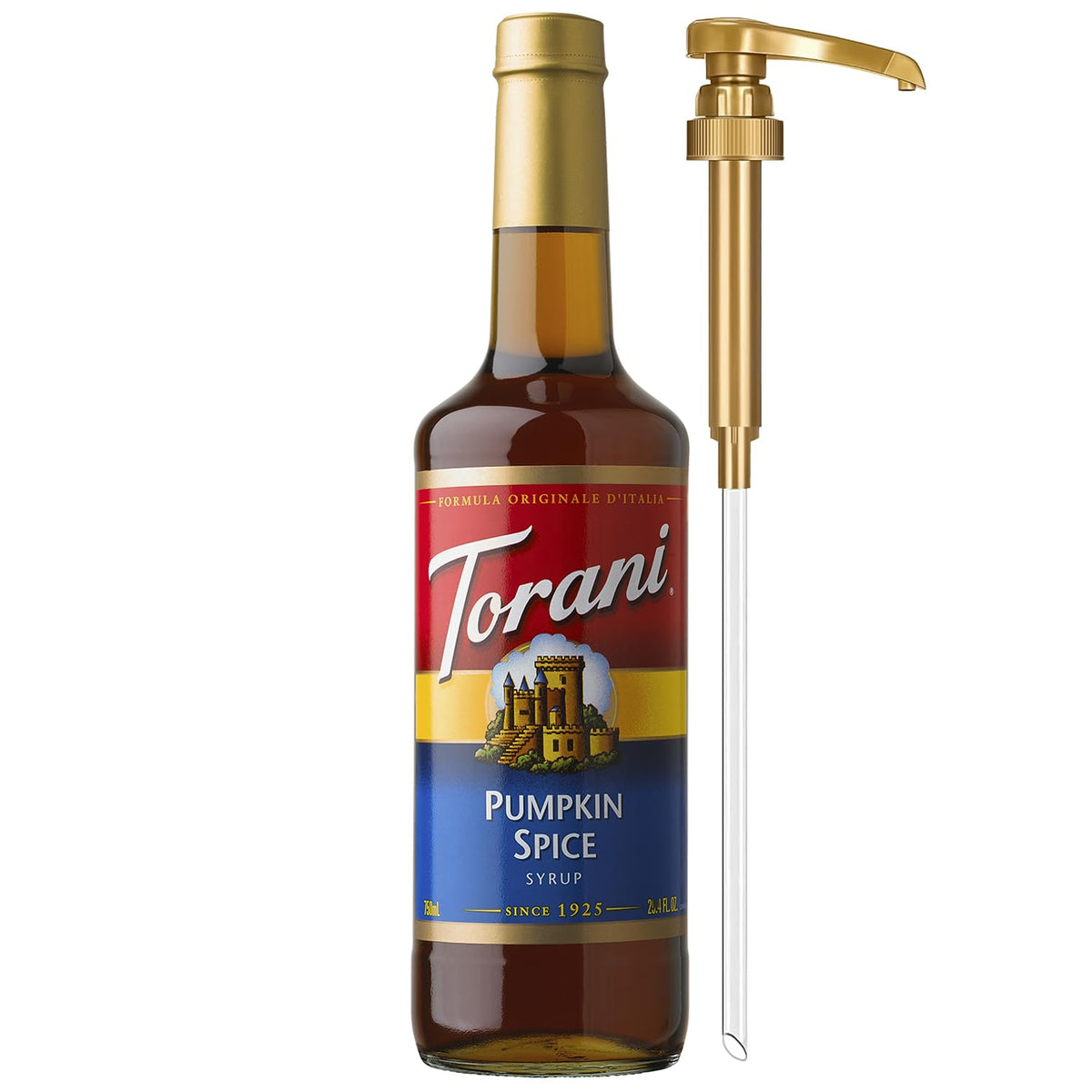Torani Coffee Syrup, Pumpkin Spice Flavor, Pump Included, 25.4 Fl Oz