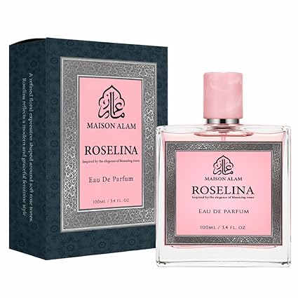 Maison Alam Roselina Eau de Parfum for Women Floral Rose & Lychee Scent Long Lasting Perfume with Vanilla Musk Base 3.4 fl oz