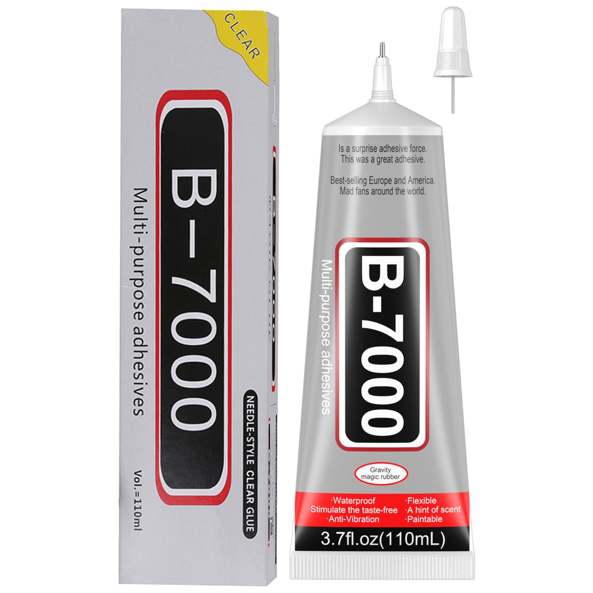 B7000 Jewelry Glue for Making, FITTDYHE 1PCS 50ML/1.69 fl oz Clear Adhesive for Rhinestone, Fabric, Multipurpose Super B-7000 for Phone Repair, Nail Art, Wood, Glass, Charms