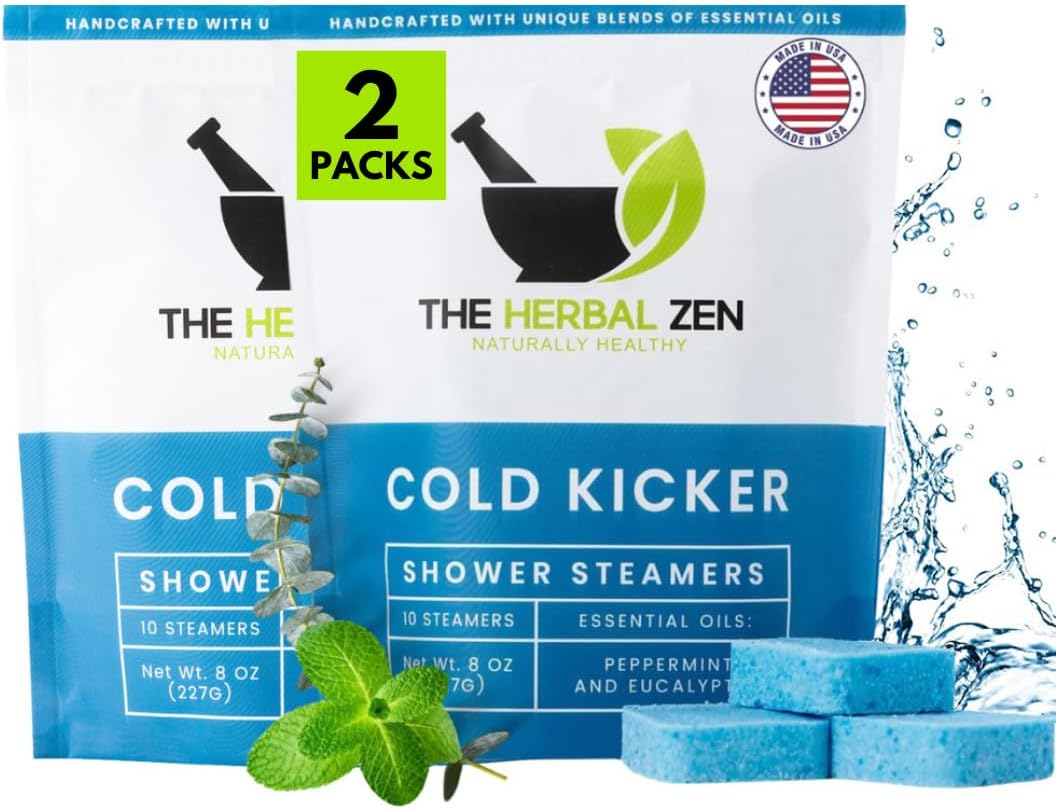 The Herbal Zen Cold Kicker Shower Steamers Aromatherapy Relief - 20 Pack