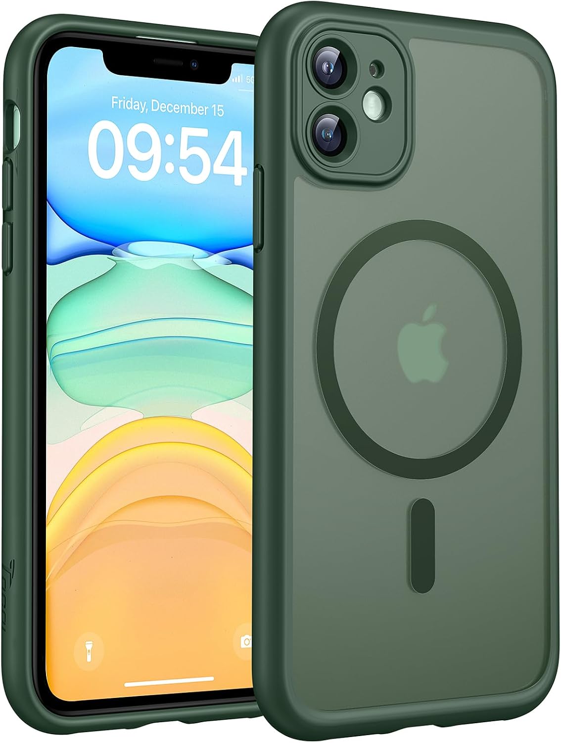 TOCOL for iPhone 11 Case, Compatible with MagSafe, Alpine Green