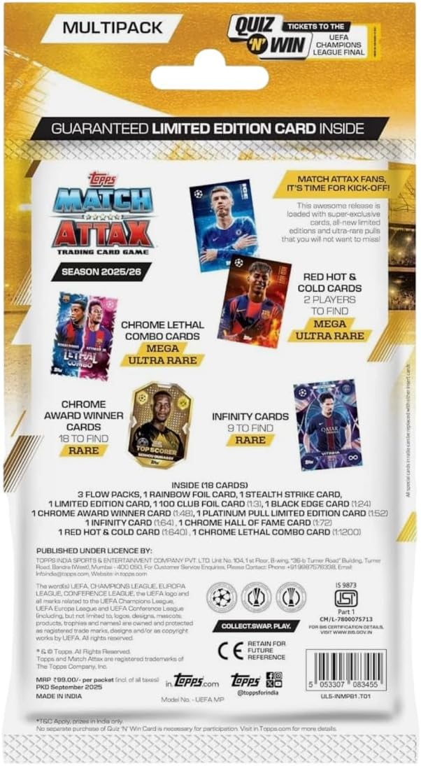 2025/26 Topps Match Attax Multipack - Look for a Guaranteed Limited Edition Card