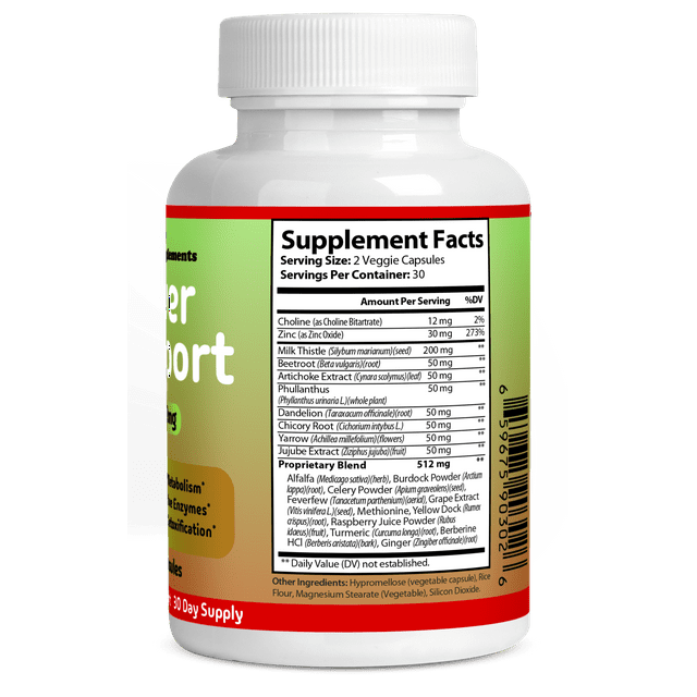 Liver Cleanse Detox & Repair Formula with Milk Thistle, Dandelion & Artichoke Extract for Liver Health, 60 Capsules.