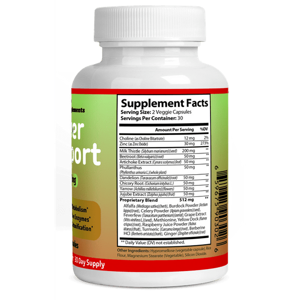 Liver Cleanse Detox & Repair Formula with Milk Thistle, Dandelion & Artichoke Extract for Liver Health, 60 Capsules.