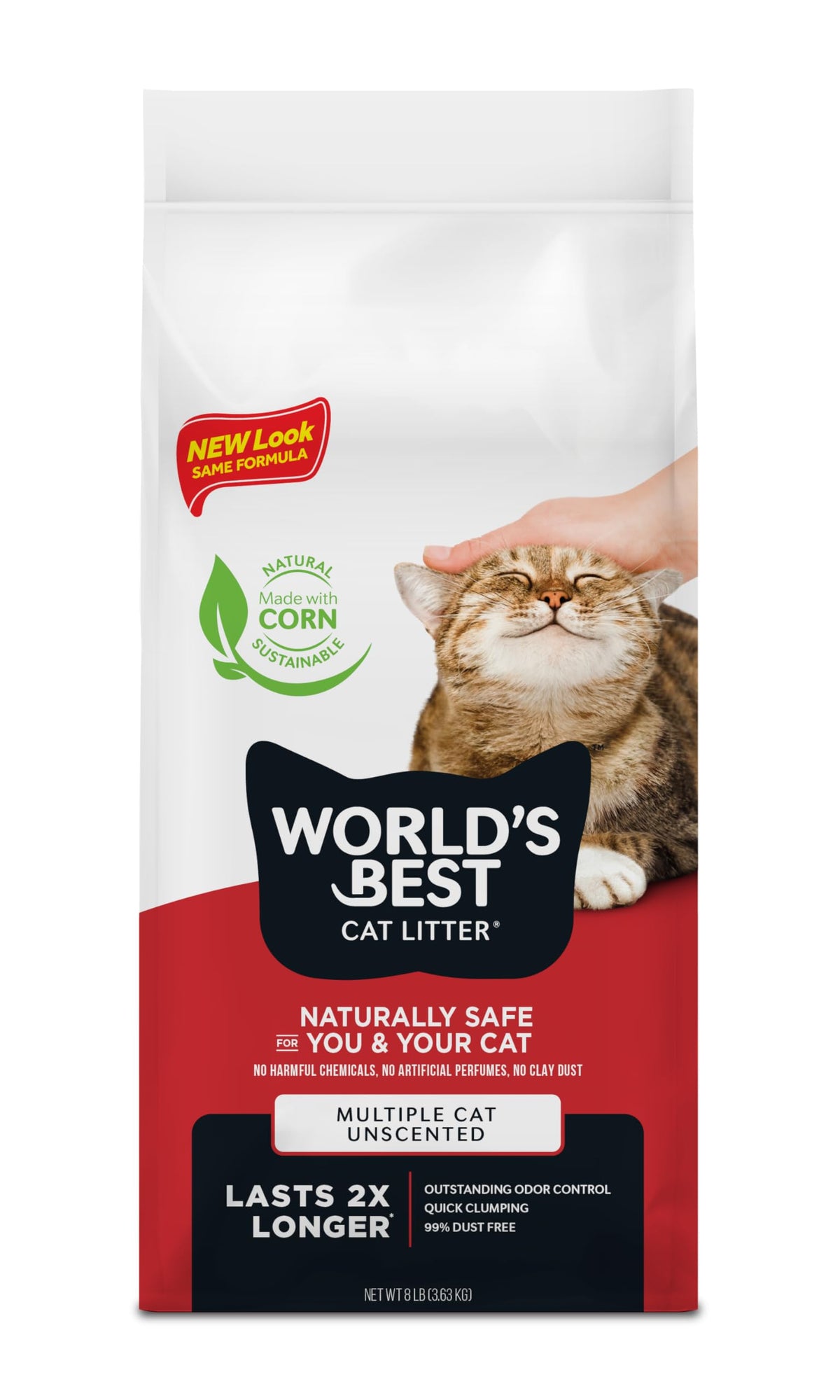World's Best Cat Litter Multiple Cat, Unscented, Odor Control, 32 lb Bag