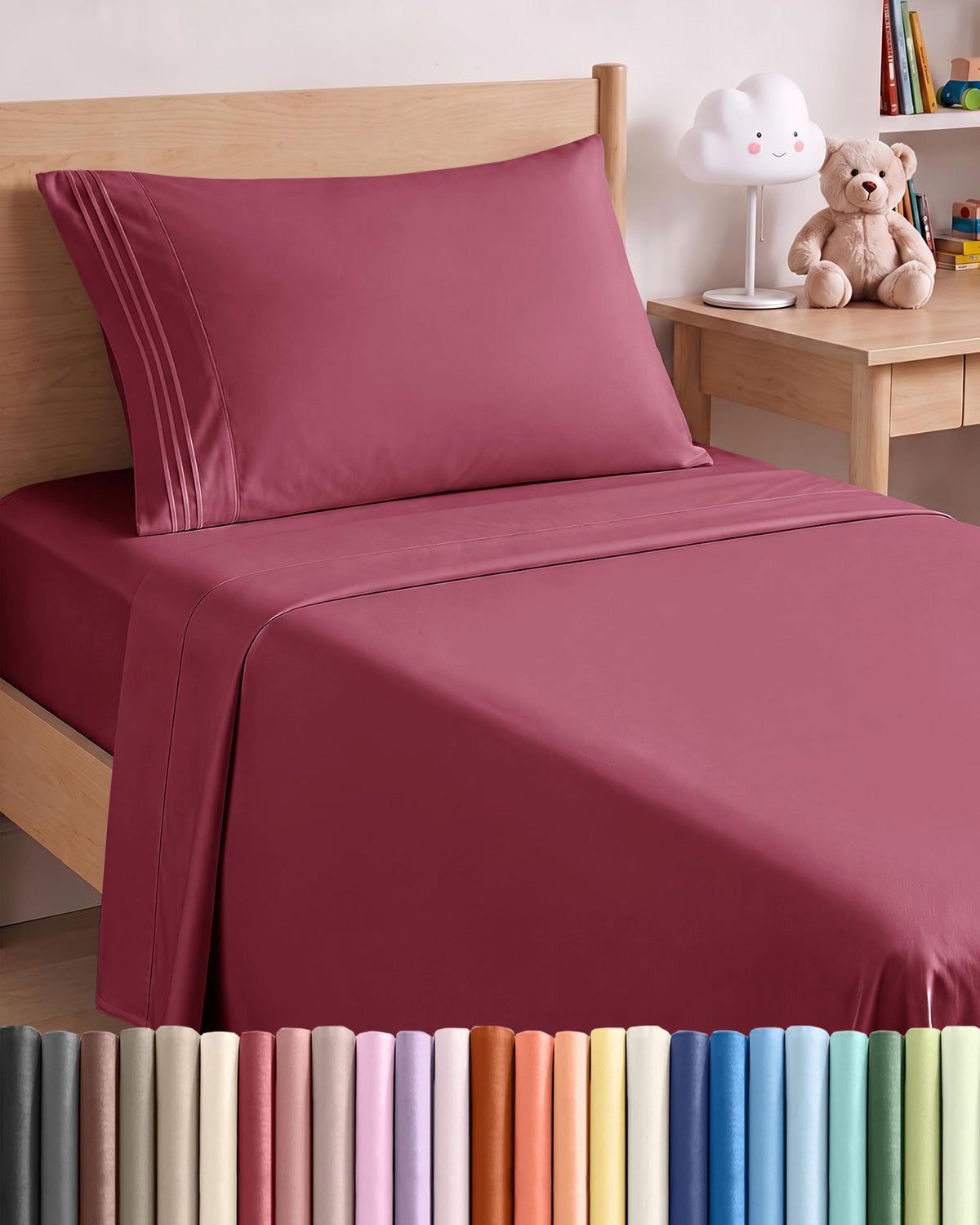 Twin Size 3 Piece Sheet Set - Comfy Breathable & Cooling Sheets - White