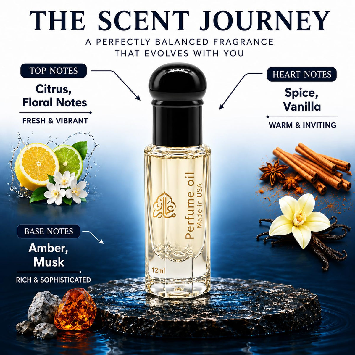 Maison Alam Hypnosis 3.0 Cologne for Men Roll-On, Pheromone Cologne for Men, Long-Lasting 12ml Fresh Aquatic Cologne for Men with citrus, vanilla, amber & musk, Pheromone Oil, magnetic perfume men scent