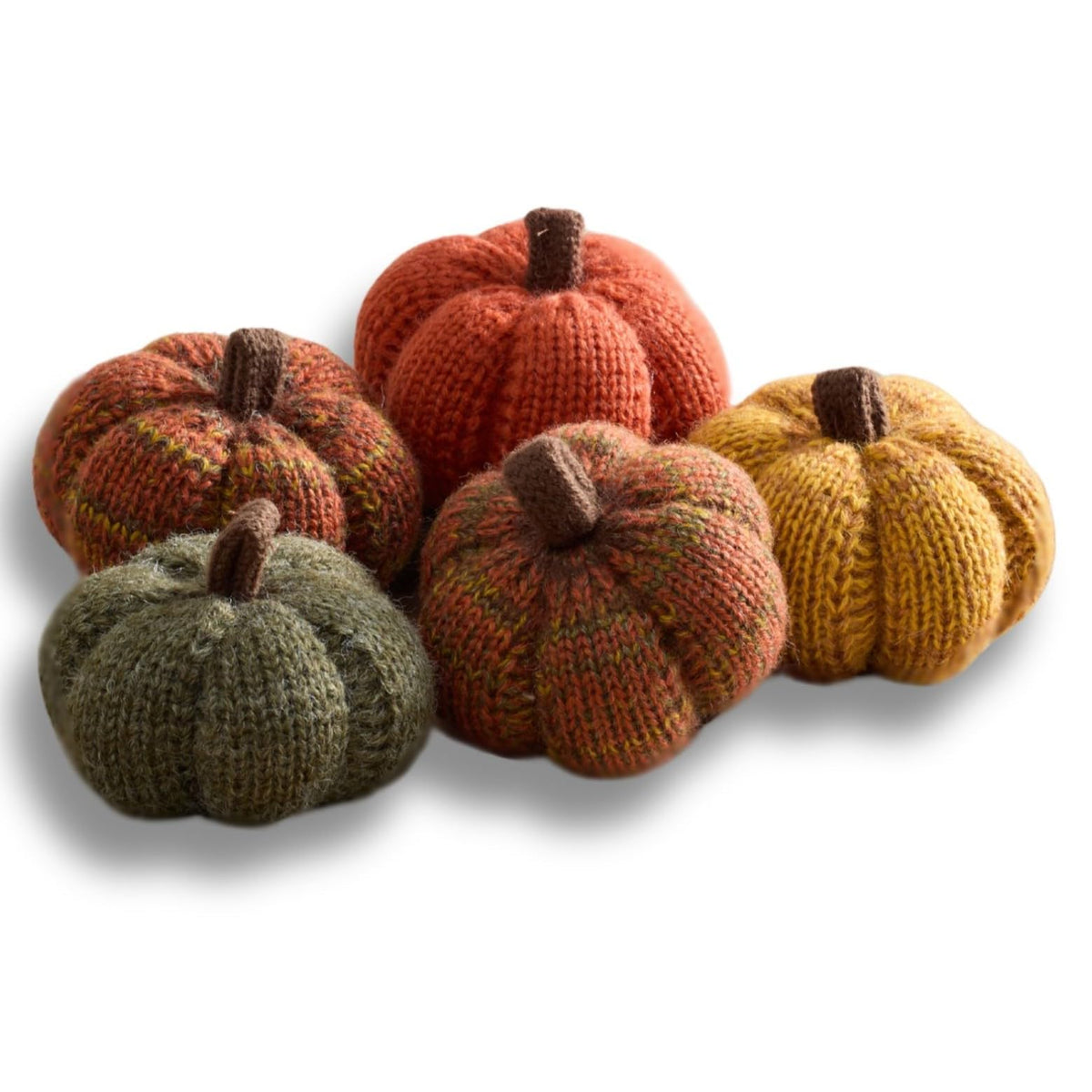 Your Heart's Content Mini Knit Pumpkins Set of 5 (Mini Earth Tone Set)