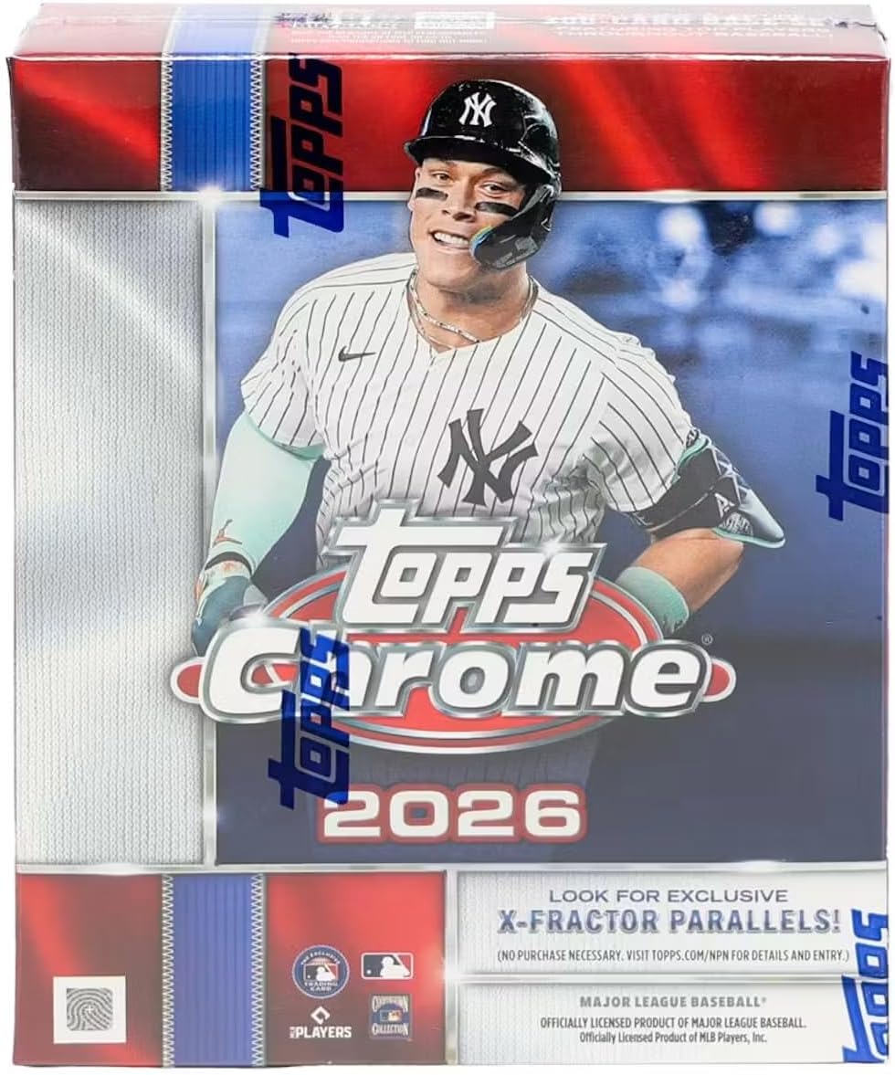 2026 Topps Chrome Baseball Mega Trading Card Box (Look for X-Fractor Parallels and Lightboard Logo Variation Cards)