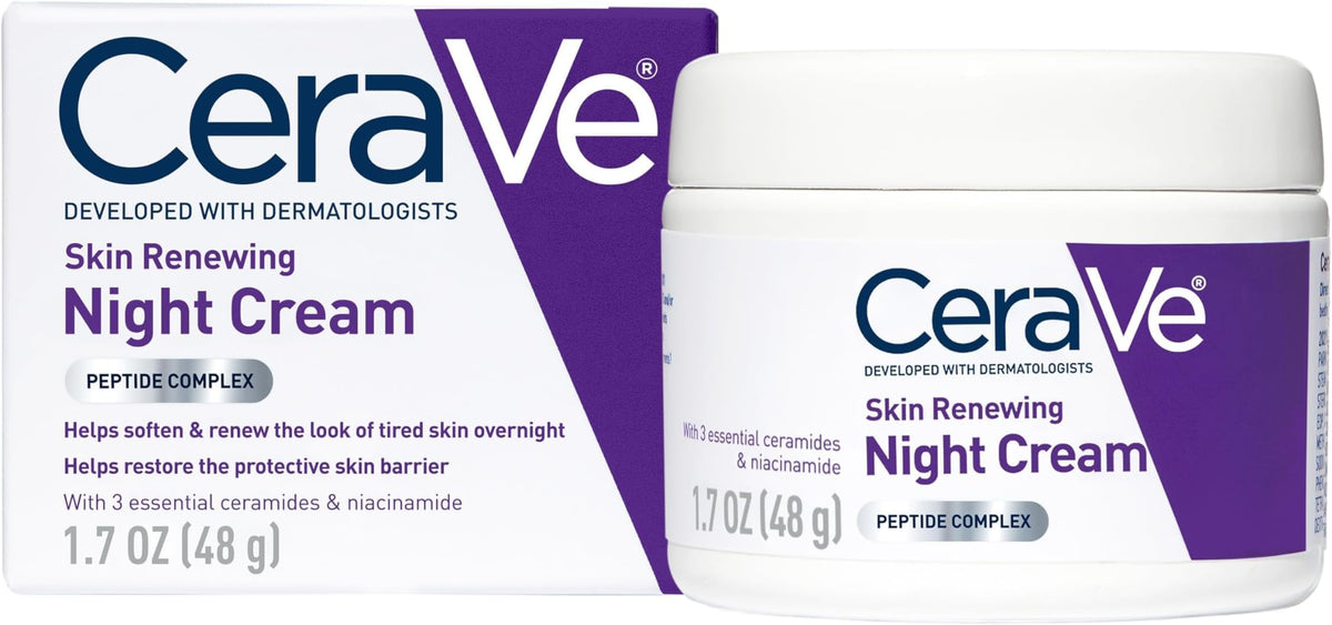 CeraVe Night Cream, Facial Moisturizer with Peptides & Niacinamide, 1.7oz