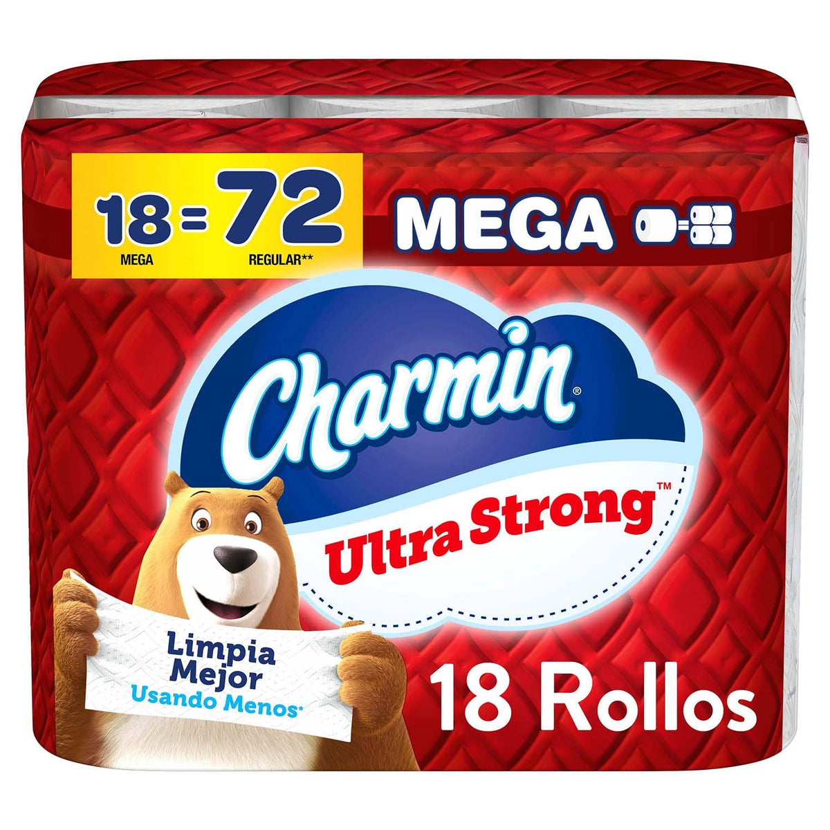 Charmin Ultra Strong Toilet Paper, 6 Mega = 24 Regular Rolls, 2-Ply, White
