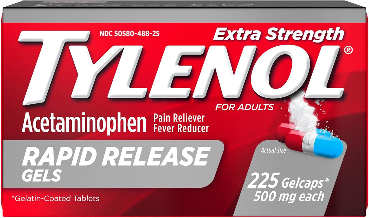 Tylenol Extra Strength Rapid Release Gels, 500 mg Acetaminophen, 225 Ct