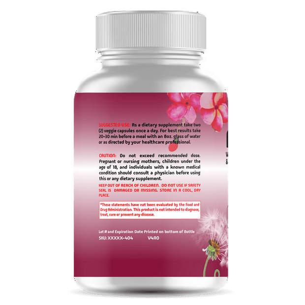 D Mannose with Dandelion Root & Cranberry Powder - Liver, Kidney & Urinary Tract Health, 60ct for Women
