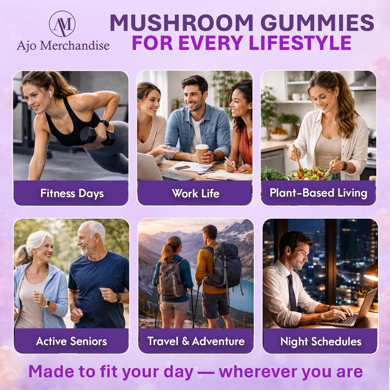 Lion's Mane Mushroom Gummies for Focus & Energy with KSM-66 Ashwagandha | 8-in-1 Mushroom Blend, 80 Count, with Reishi, Cordyceps, Turkey Tail, Chaga, Maitake & Shiitake, Low Carb Mixed Fruit Flavor