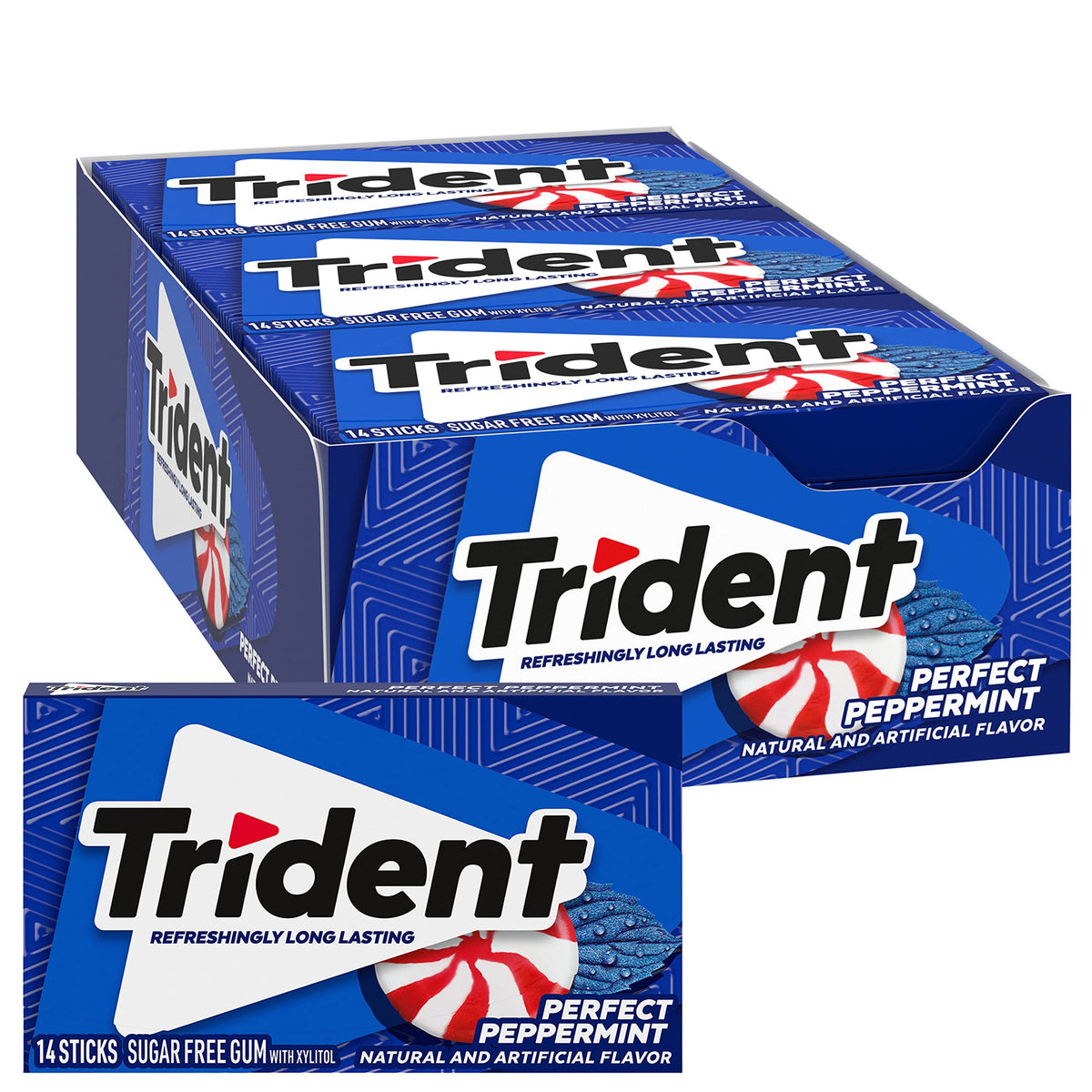Trident Original Sugar Free Gum, 12 Packs of 14 Pieces (168 Total Pieces)