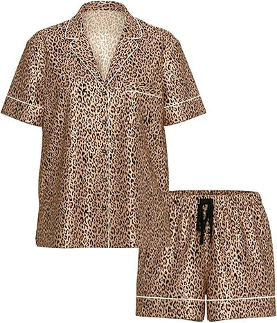 Victoria's Secret Satin Pajama Set, Short Sleeve Button Down Shirt & Shorts, Sleepwear for Women (XS-XXL)