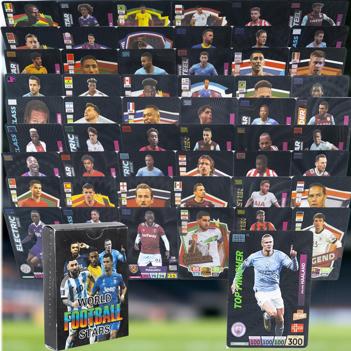 2026 Soccer Trading Cards | 55 Unique Collectible Cards per Box | Premium Paper, for Soccer Fans of All Ages, Ideal for Collecting & Trading (Non-Original) (Golden)