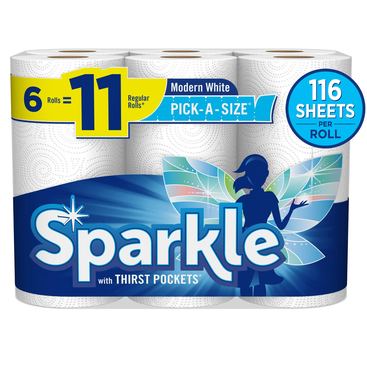 Sparkle Pick-A-Size Paper Towels, 24 Triple Rolls = 72 Regular Rolls, Everyday Value Paper Towel With Full And Half Sheets