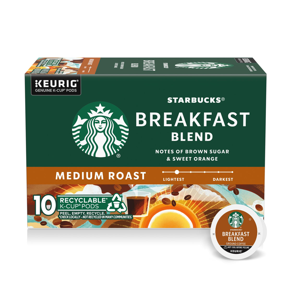 Starbucks K-Cup Coffee Pods, Pike Place Roast, 22 Count