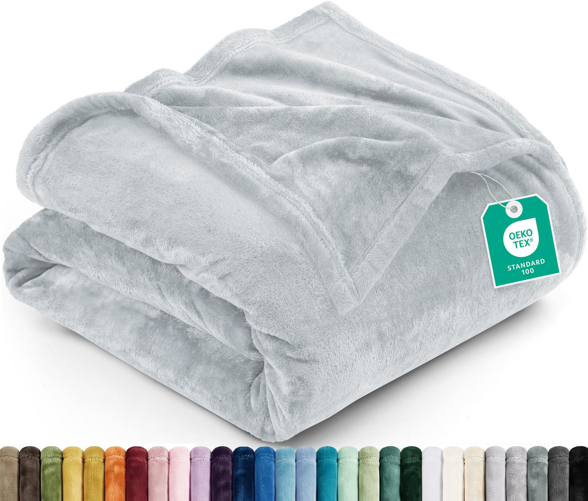 Utopia Bedding Ultra Soft Fleece Bed Blanket Twin Size Grey (60x80 Inches)