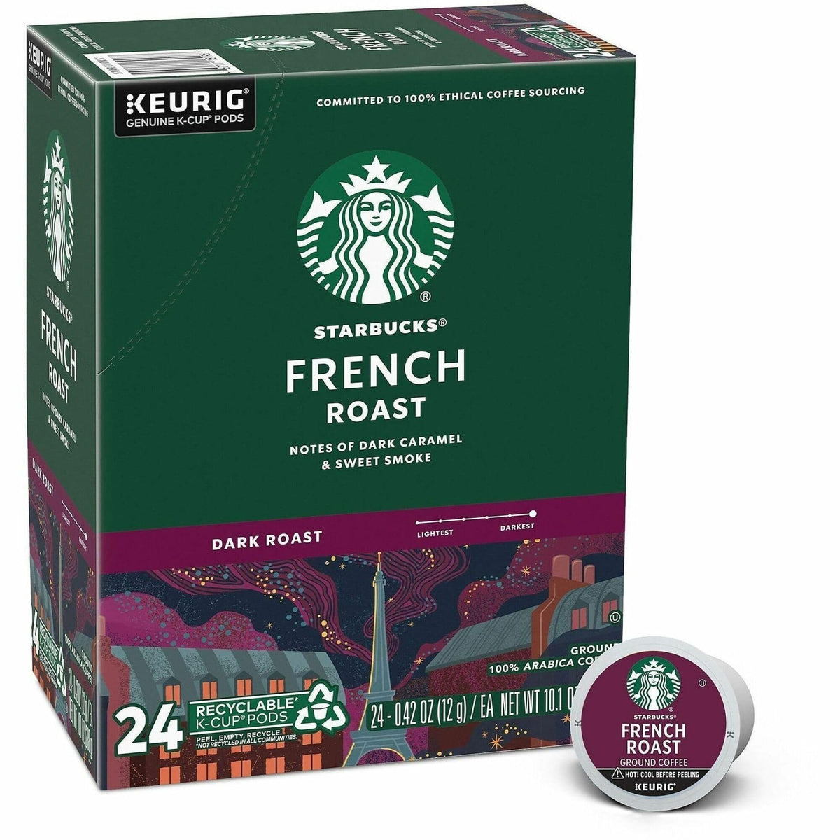 Starbucks K-Cup Coffee Pods, Dark Roast Coffee, Sumatra for Keurig Brewers, 100% Arabica, 6 boxes (60 pods total)