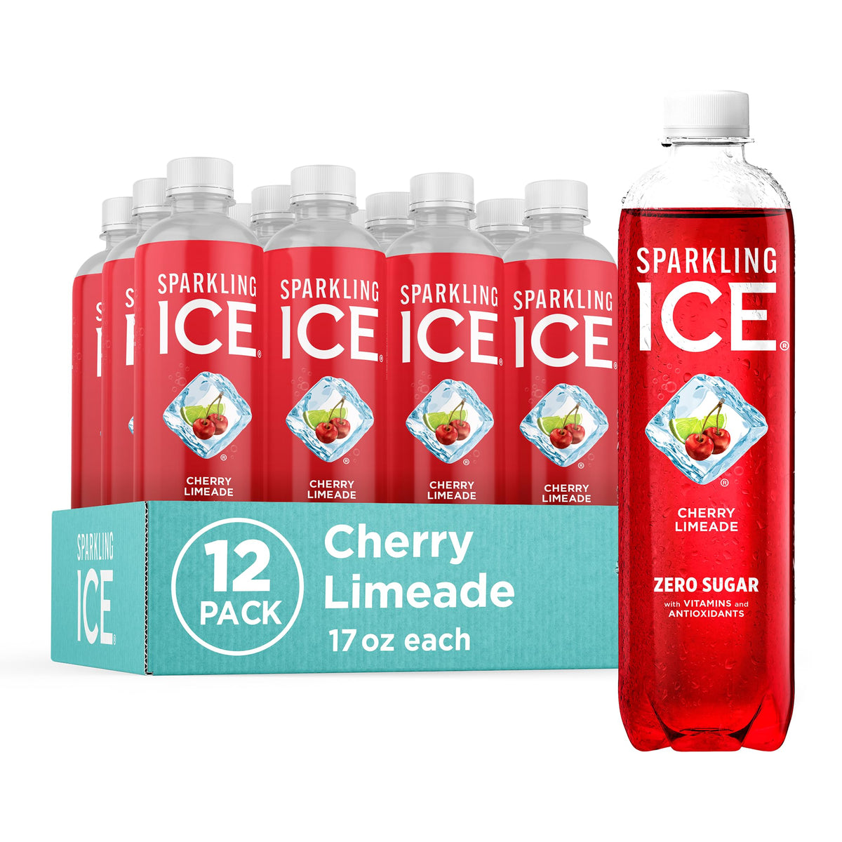 Sparkling Ice, Coconut Pineapple Sparkling Water, Zero Sugar Flavored Water, with Vitamins and Antioxidants, Low Calorie Beverage, 17 fl oz Bottles (Pack of 12)