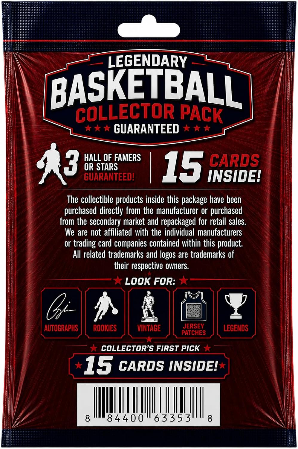 Basketball Card Legends Pack – 15 Cards Inside | 3 Guaranteed Hall of Famers or Stars | Look for Rookies, Patches, and Autographs for Collectors