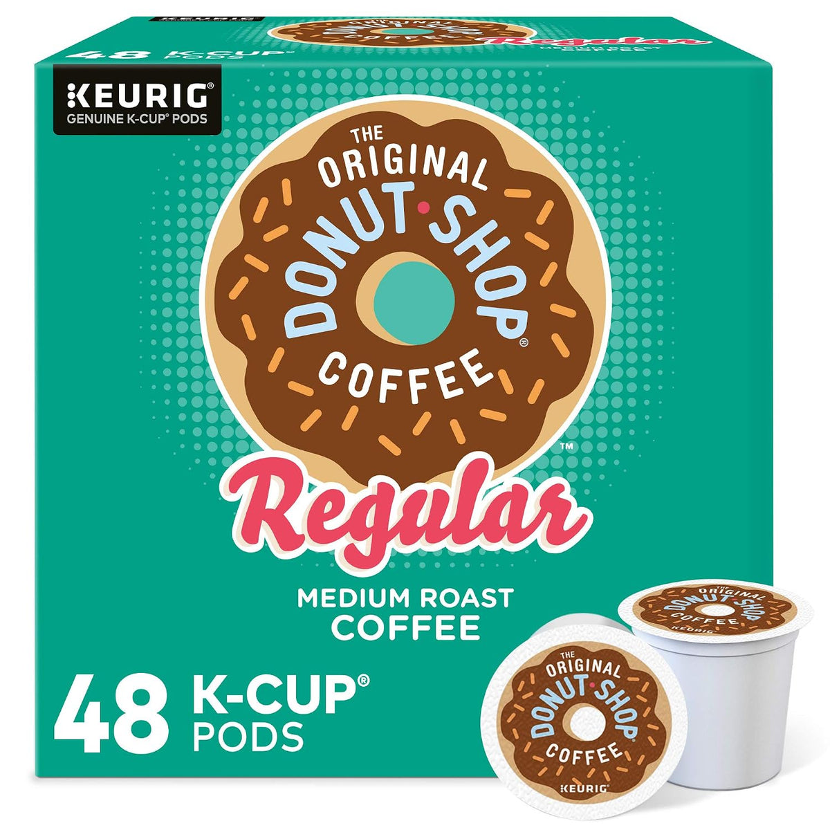 The Original Donut Shop Regular Keurig Single-Serve K-Cup Pods, Medium Roast Coffee, 48 Count, Pack of 4