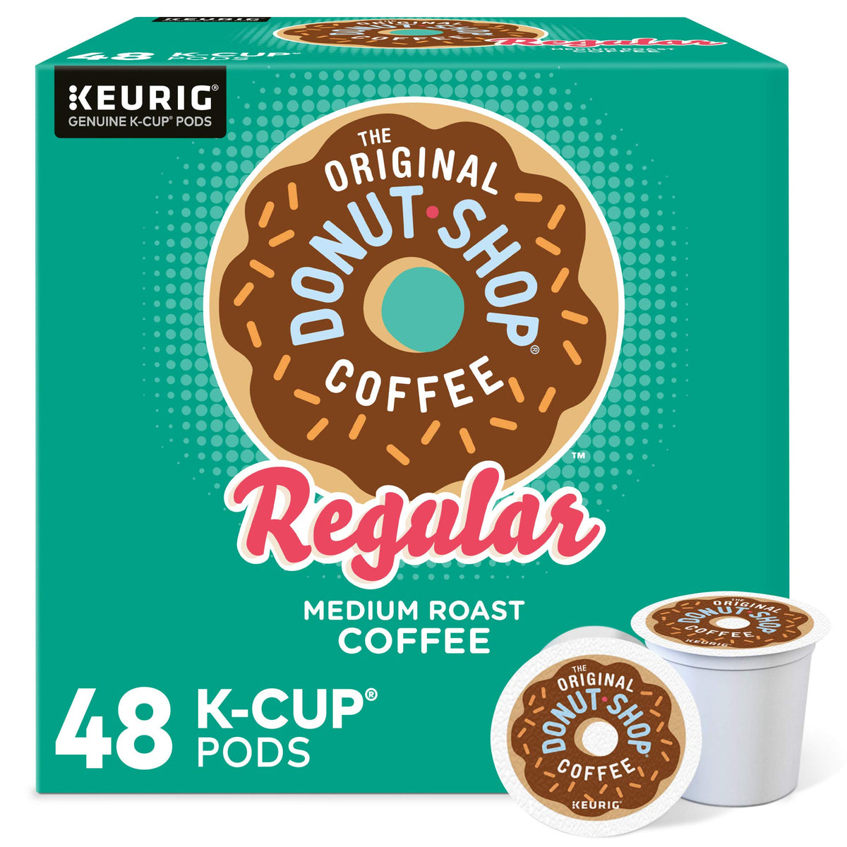 The Original Donut Shop Regular Keurig Single-Serve K-Cup Pods, Medium Roast Coffee, 48 Count, Pack of 4