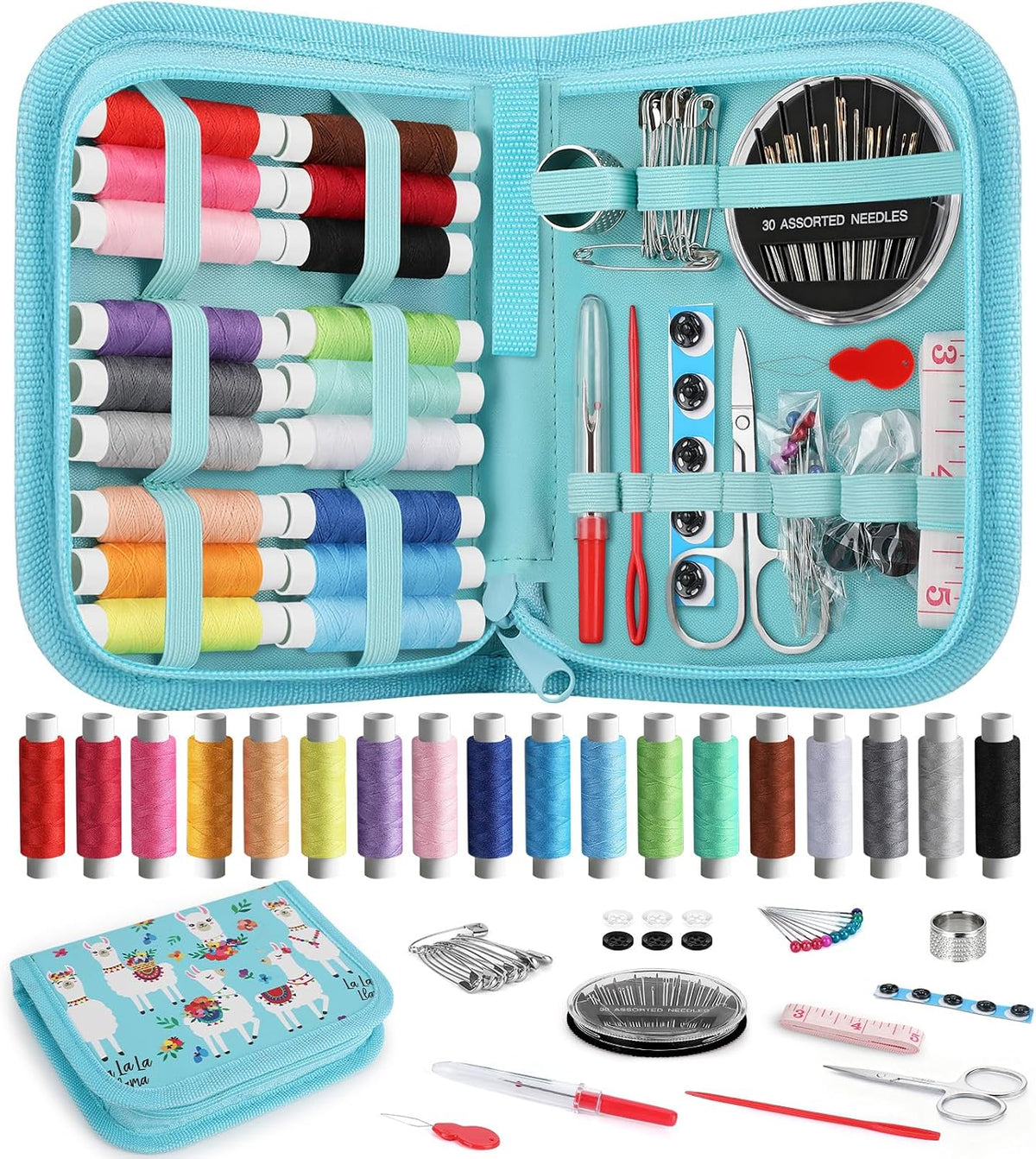 Coquimbo Sewing Kit Travel for Adults Beginner, 160 Pieces Sewing Supplies