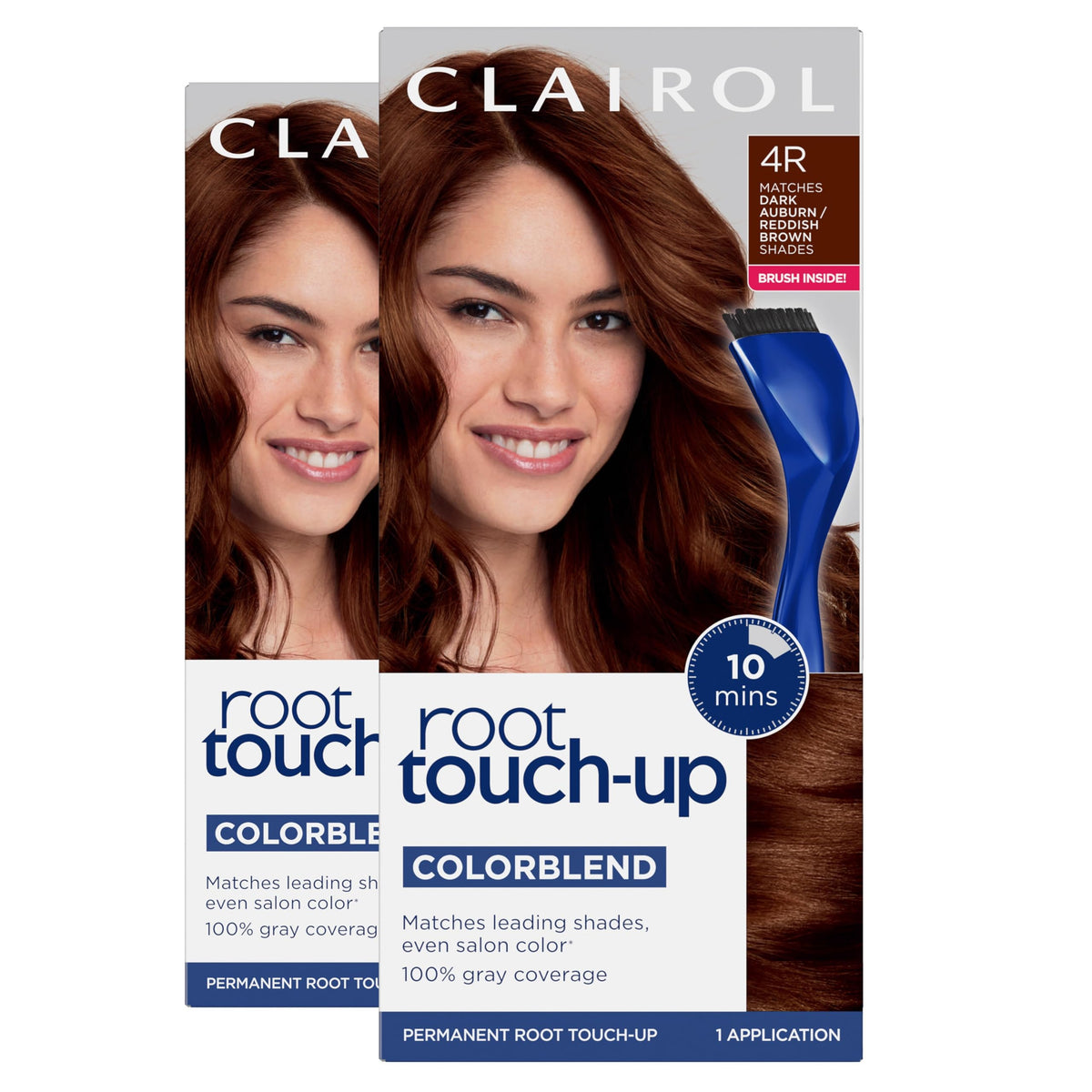Clairol Root Touch Up Permanent Hair Dye, 4 Dark Brown, Pack of 2