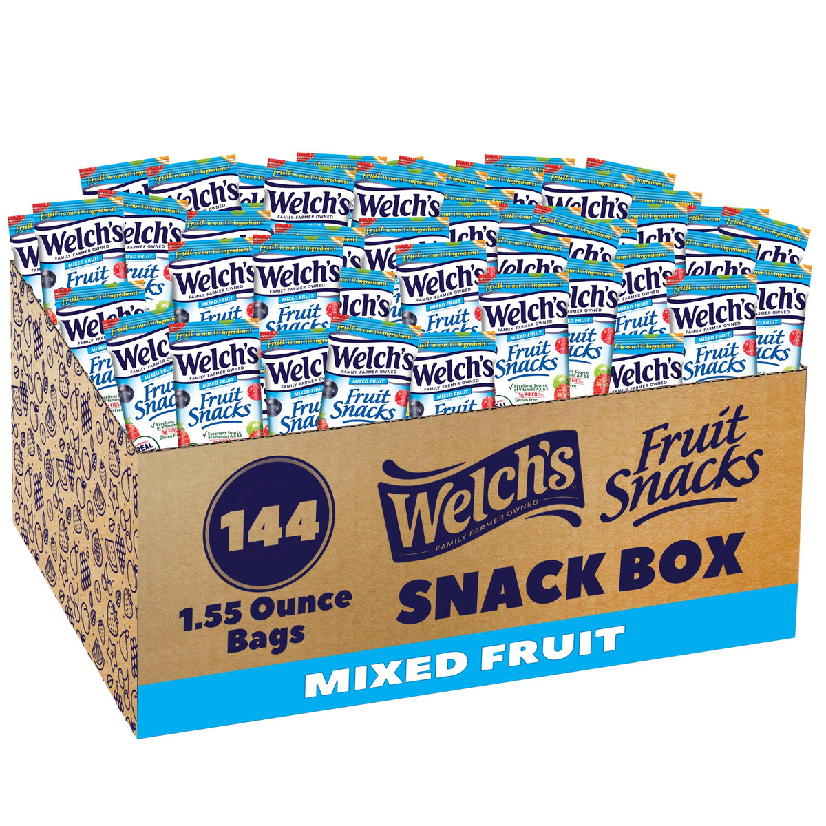 Welch's Fruit Snacks - Mixed Fruit Box - Kids Snacks - 0.8 Oz - 40 Pack