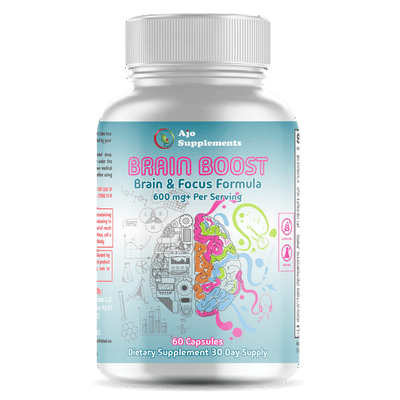 BrainBoost Brain Support Supplement - Enhance Focus, Memory & Mental Clarity with Natural Ingredients & Essential Vitamins, 60 ct.