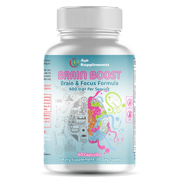 BrainBoost Brain Support Supplement - Enhance Focus, Memory & Mental Clarity with Natural Ingredients & Essential Vitamins, 60 ct.