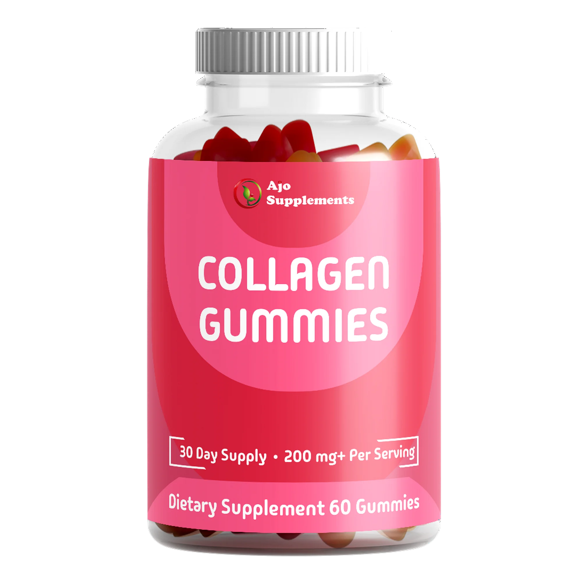 Collagen Gummies with Vitamin C, Zinc & Biotin - Supports Healthy Skin, Hydrolyzed Collagen Peptides, Natural Orange Flavor, 60ct.