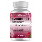 D Mannose with Dandelion Root & Cranberry Powder - Liver, Kidney & Urinary Tract Health, 60ct for Women