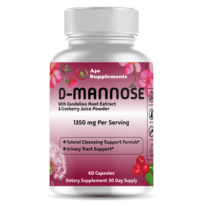D Mannose with Dandelion Root & Cranberry Powder - Liver, Kidney & Urinary Tract Health, 60ct for Women