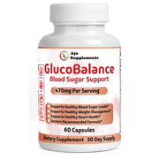 GlucoBalance Blood Sugar Support Supplement - Advanced Formula with Cinnamon, Bitter Melon & More - 60ct for Energy, Focus & Mood