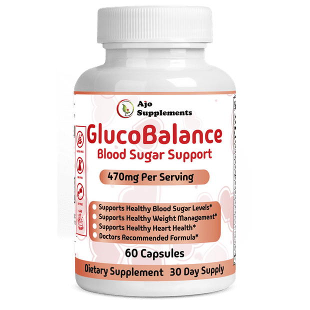 GlucoBalance Blood Sugar Support Supplement - Advanced Formula with Cinnamon, Bitter Melon & More - 60ct for Energy, Focus & Mood