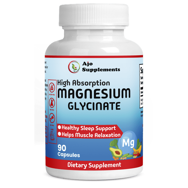 Magnesium Supplement - Supports Muscle Relaxation, Nerves, & Energy - Stress Relief, High Absorption Magnesium Glycinate, 90ct