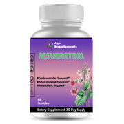 Resveratrol 600mg Supplement - Supports Anti-Aging, Heart, Joint & Brain Health, Antioxidant, Immune System Support, 60ct