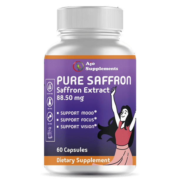 Saffron Extract Capsules 88.50mg - Natural Appetite Suppressant for Weight Loss, Mood, Focus & Vision Support - 60ct