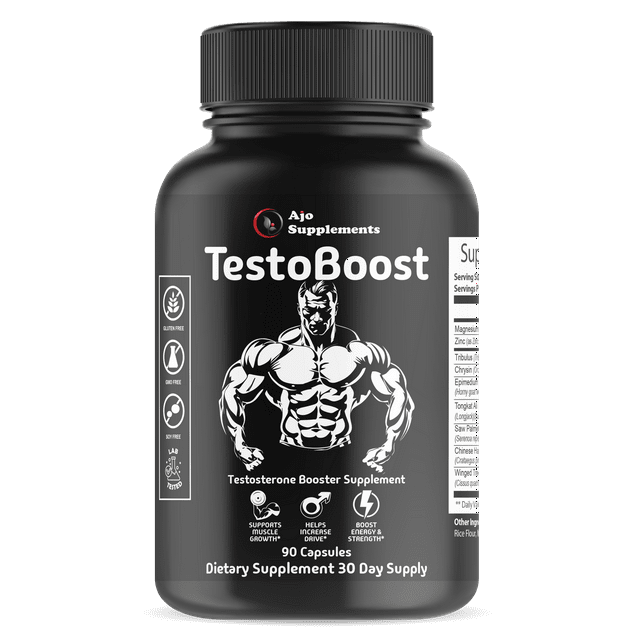 TestoBoost 1700mg Testosterone Booster for Men - 60ct Supplement, Supports Healthy Testosterone Levels for Adults & Seniors.